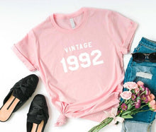 Load image into Gallery viewer, vintage 1992 birthday Letters Women tshirt Cotton Casual Funny t shirt For Lady Yong Girl Top Tee Drop Ship S-199